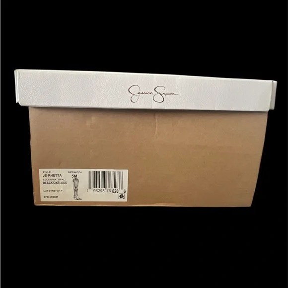 Size 5 M - Jessica Simpson Women's Rhetta Flame Knee High‎ Cowboy Boots Black - Picture 8 of 8